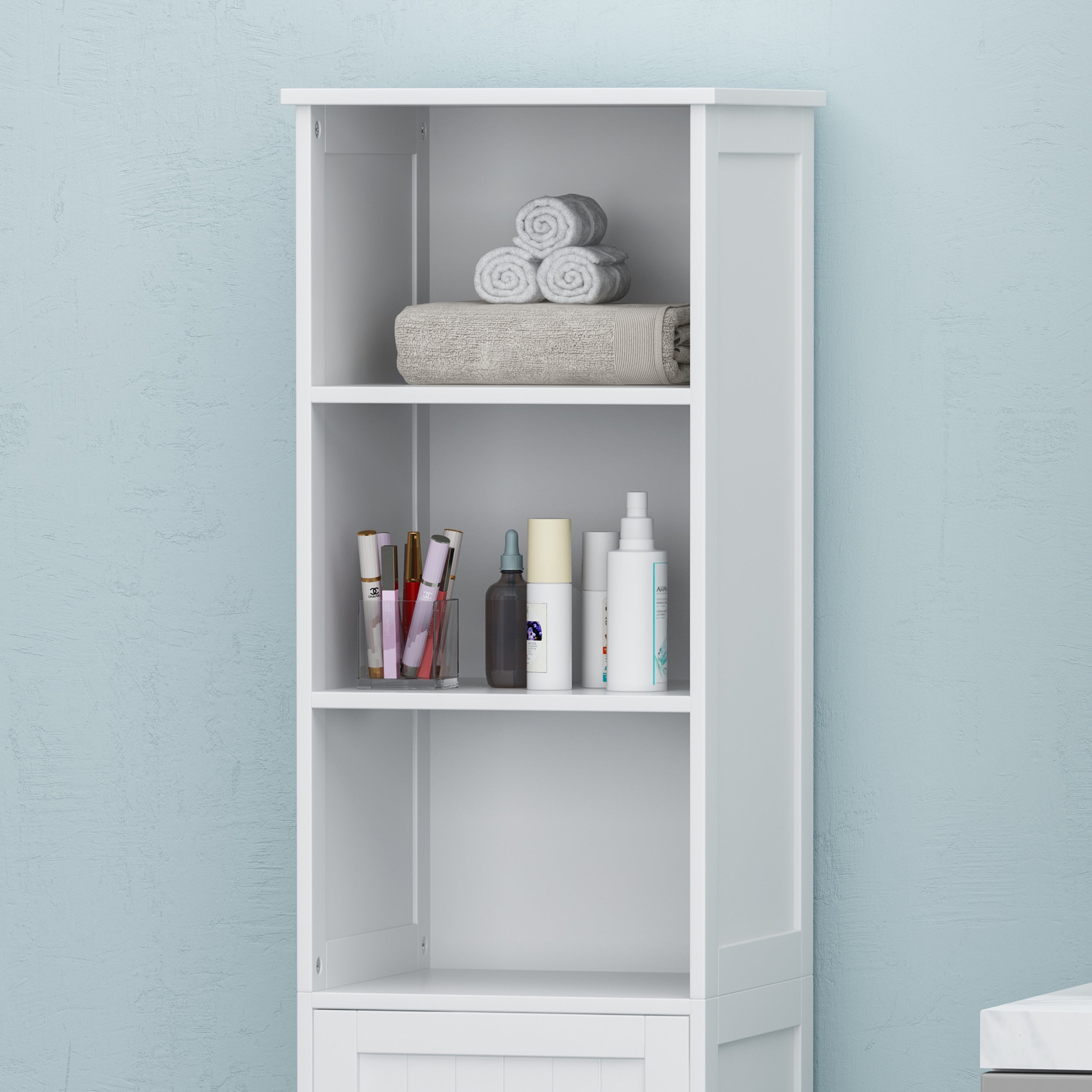 Bakari Contemporary Free Standing Linen Tower Storage Bathroom Cabinet