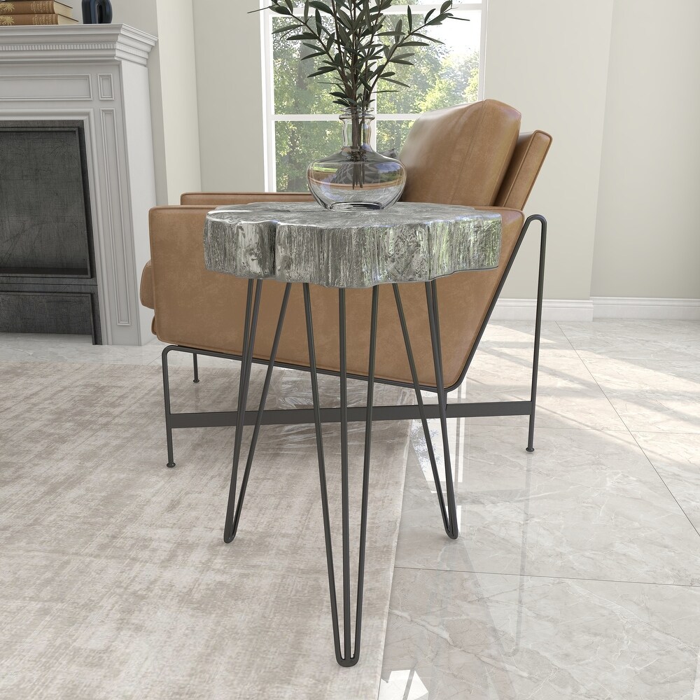 Polystone Modern Accent Table 26 x 19 x 19