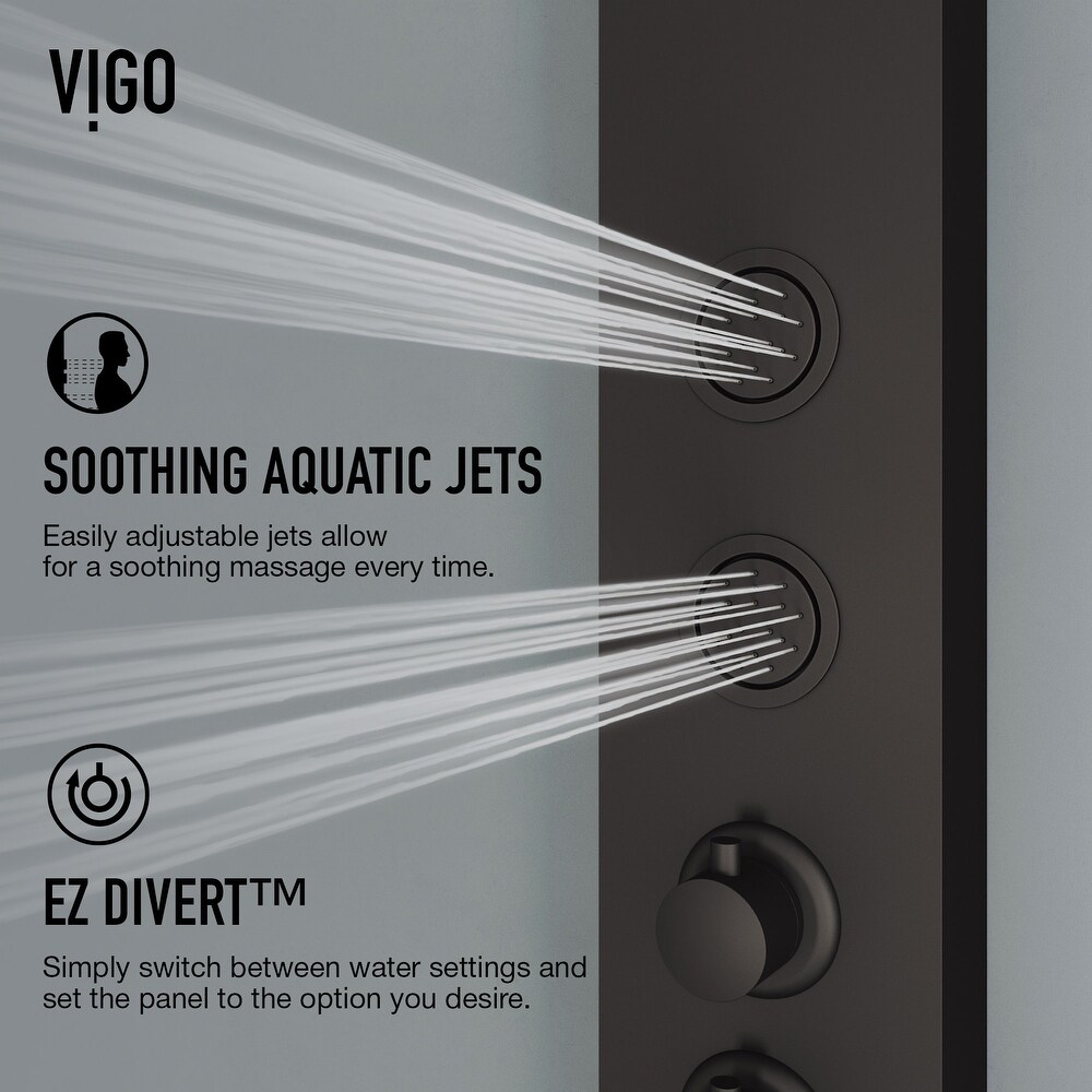 Vigo VG08022 Bowery thermostatic shower panel with shower head  hand