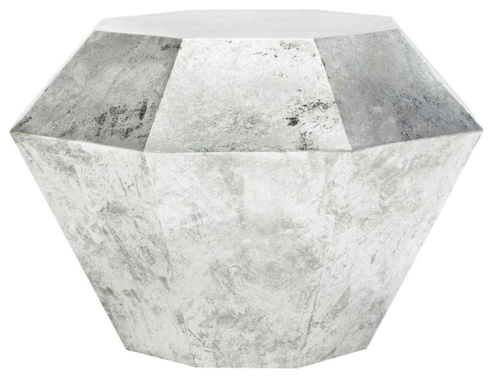 Anabeth Diamond Accent Table Antique Silver   Contemporary   Side Tables And End Tables   by Peachtree Fine Furniture  Houzz