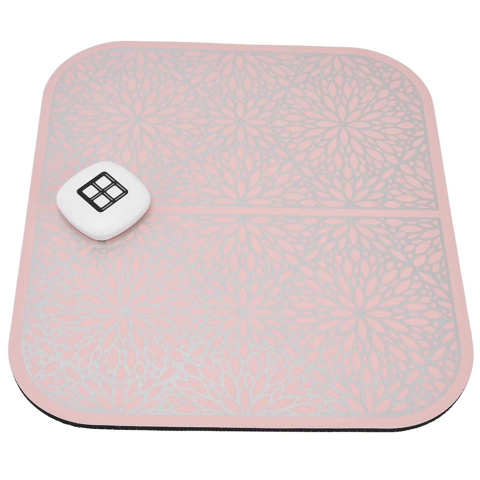 Pulse Massage Foot Pad 6 Modes Ems Foot Massager Machine Mat With Remote Control For Men Women Pink