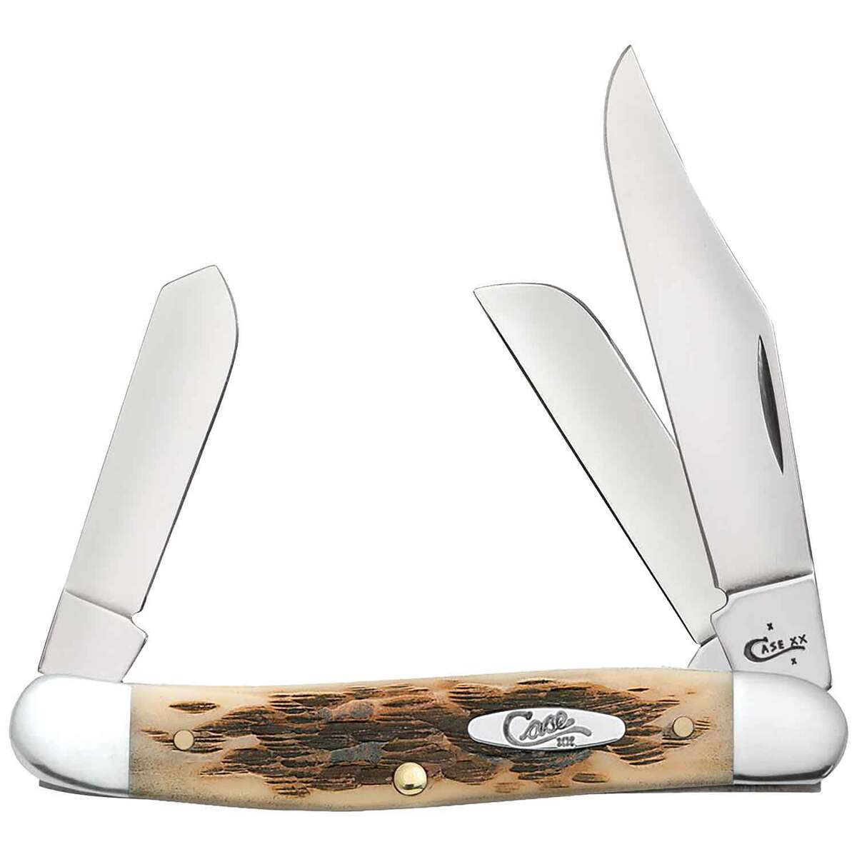 Case Peach Seed Jig Amber Bone Folding Knives