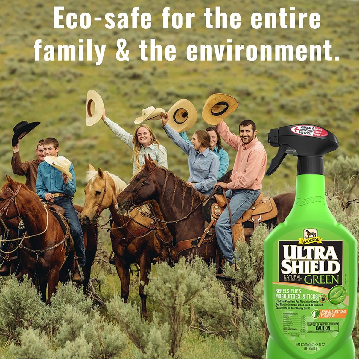 Absorbine Ultrashield Green Fly Repellent Horse Spray