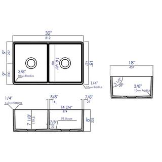 ALFI BRAND Undermount Fireclay 32 in. L 5050 Double Bowl Kitchen Sink in White AB512UM-W