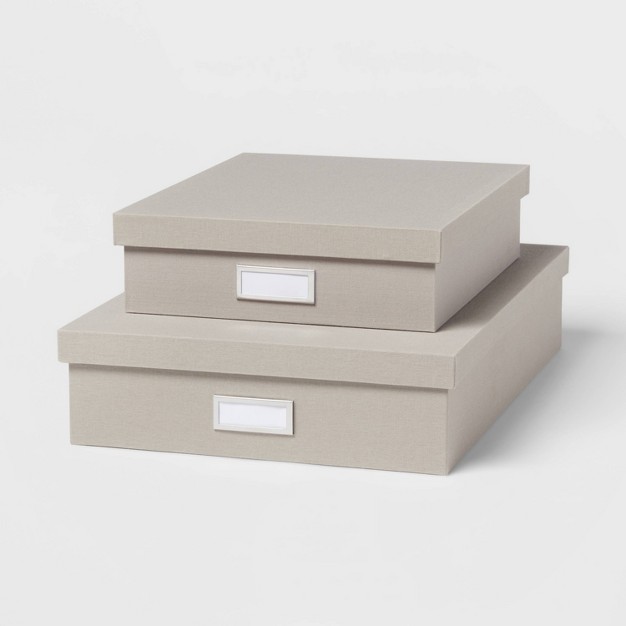 canvas Desk Storage Box Set Of 2