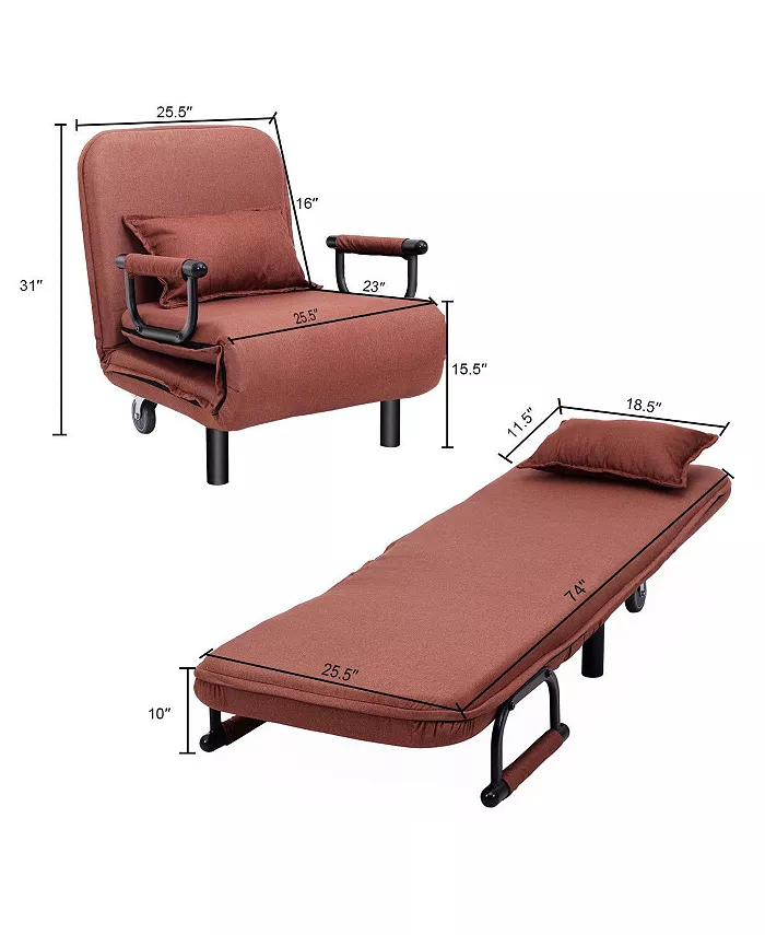 Costway Folding Sofa Bed Sleeper Convertible Armchair Leisure