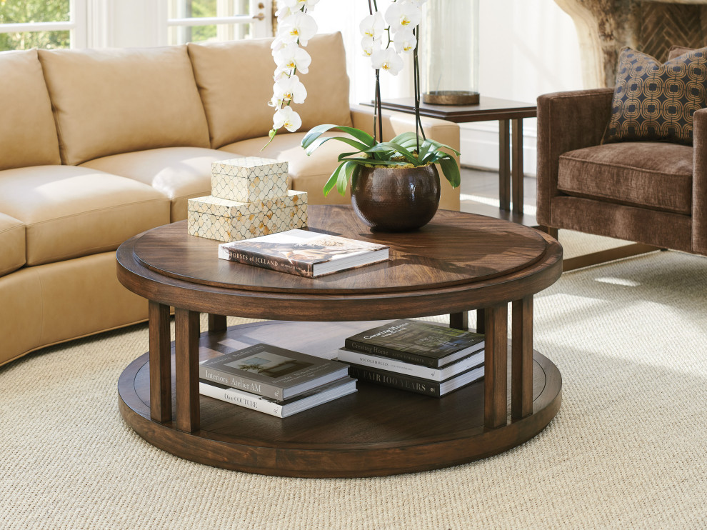 Stinson Round Cocktail Table   Transitional   Coffee Tables   by Lexington Home Brands  Houzz