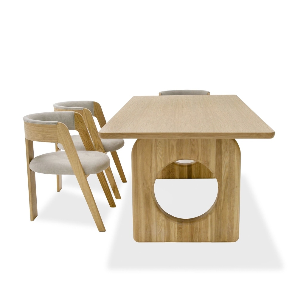 Modrest Washington   Modern Natural Oak Rectangular Dining Table