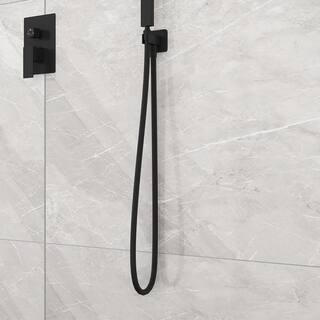 Kingdely Single-Handle 2-Spray with 2.5 GPM 10 in. Wall Mount Dual Top Shower Bath Shower Heads Set in Black with Valve LBB-KF020286-01