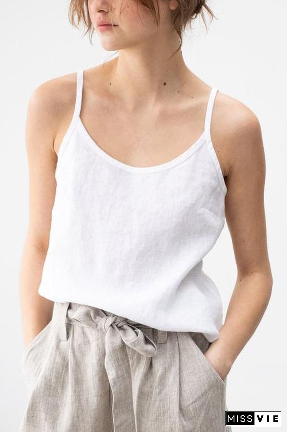 Solid Linen Tank Top