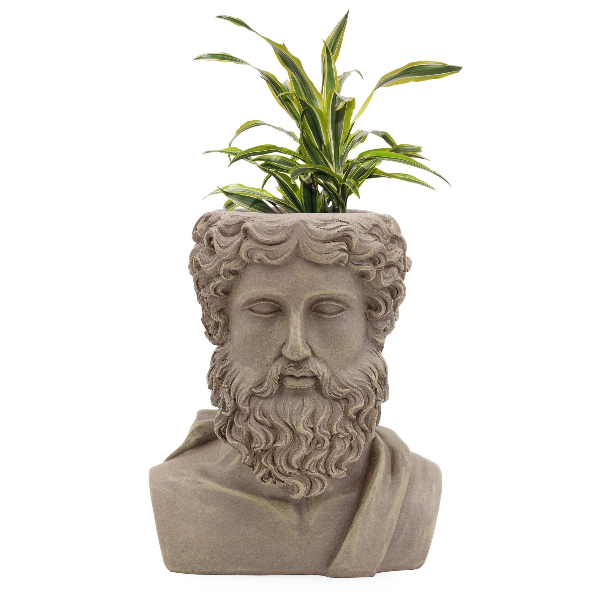 Esterno Greek God Zeus Planter Pot (Large Size); Garden Decor Statue Head Planter