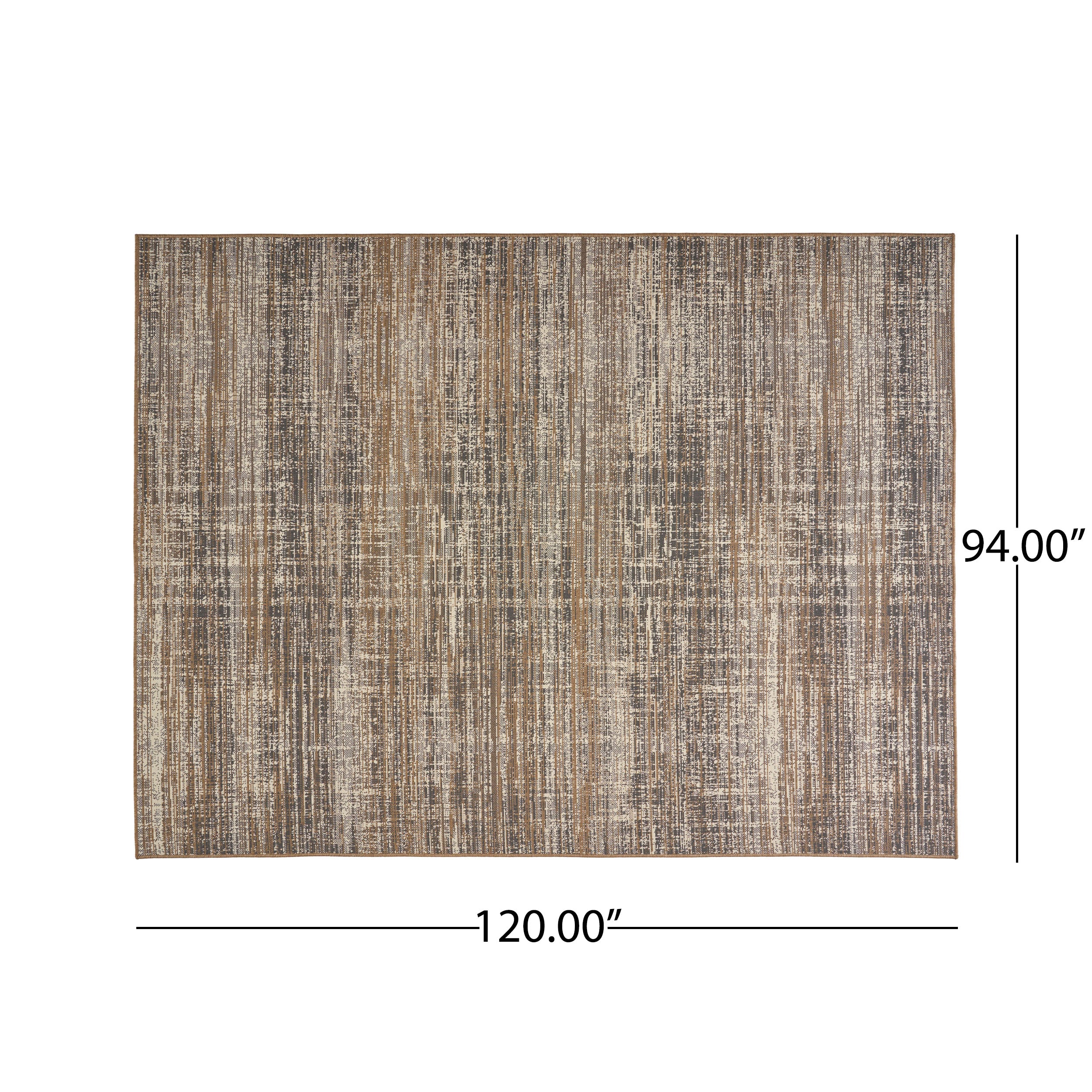 Katherine Outdoor Contemporary Area Rug, Gray and Beige