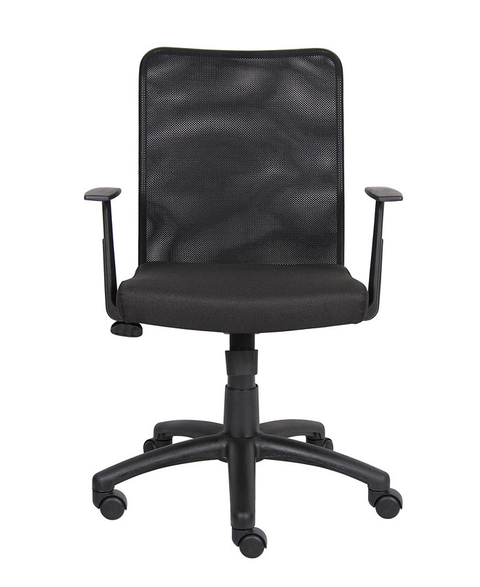 Boss Office Products Budget Mesh Task Chair W  T-Arms