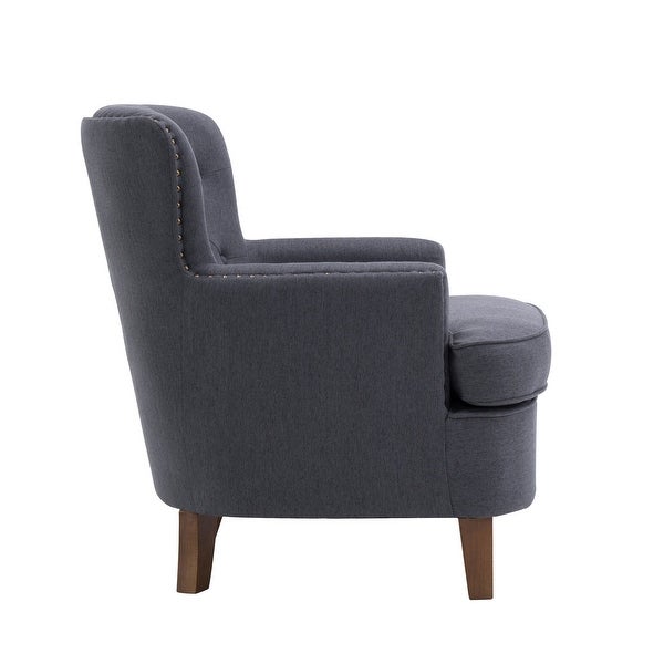 Porthos Home Idir Accent Chair， Fabric Upholstery， Rubber Wood Legs