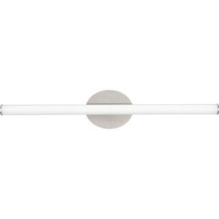 Progress Lighting Phase 3 Collection 32 in. Brushed Nickel Large Modern 3CCT Integrated LED 1-Light Linear Vanity P300412-009-CS