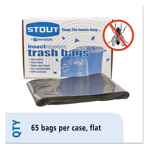 Stout Insect-Repellent Trash Bags | 55 gal， 2 mil， 37