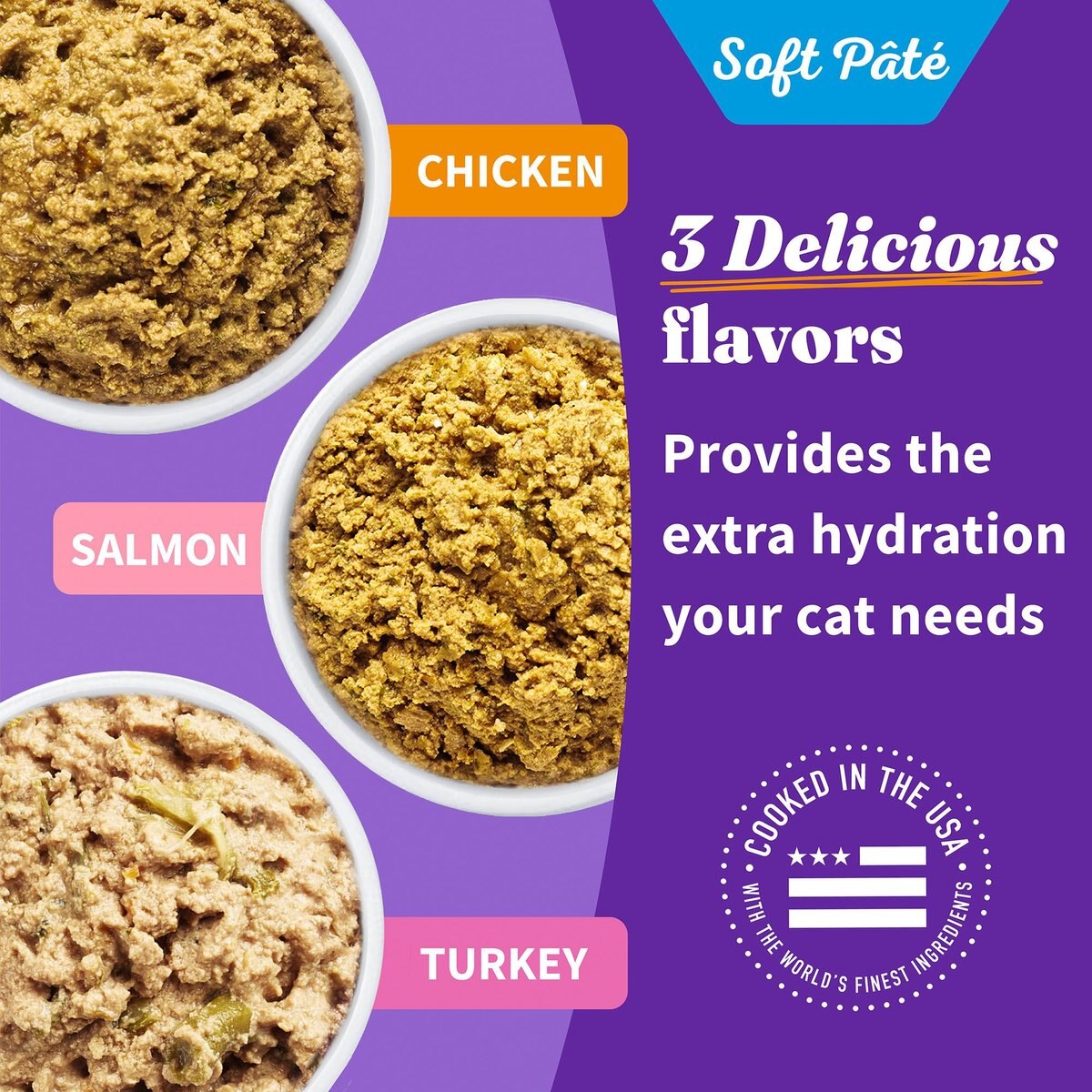 Halo Chicken， Salmon， Turkey Variety Pack Adult Grain-Free Pate Wet Cat Food