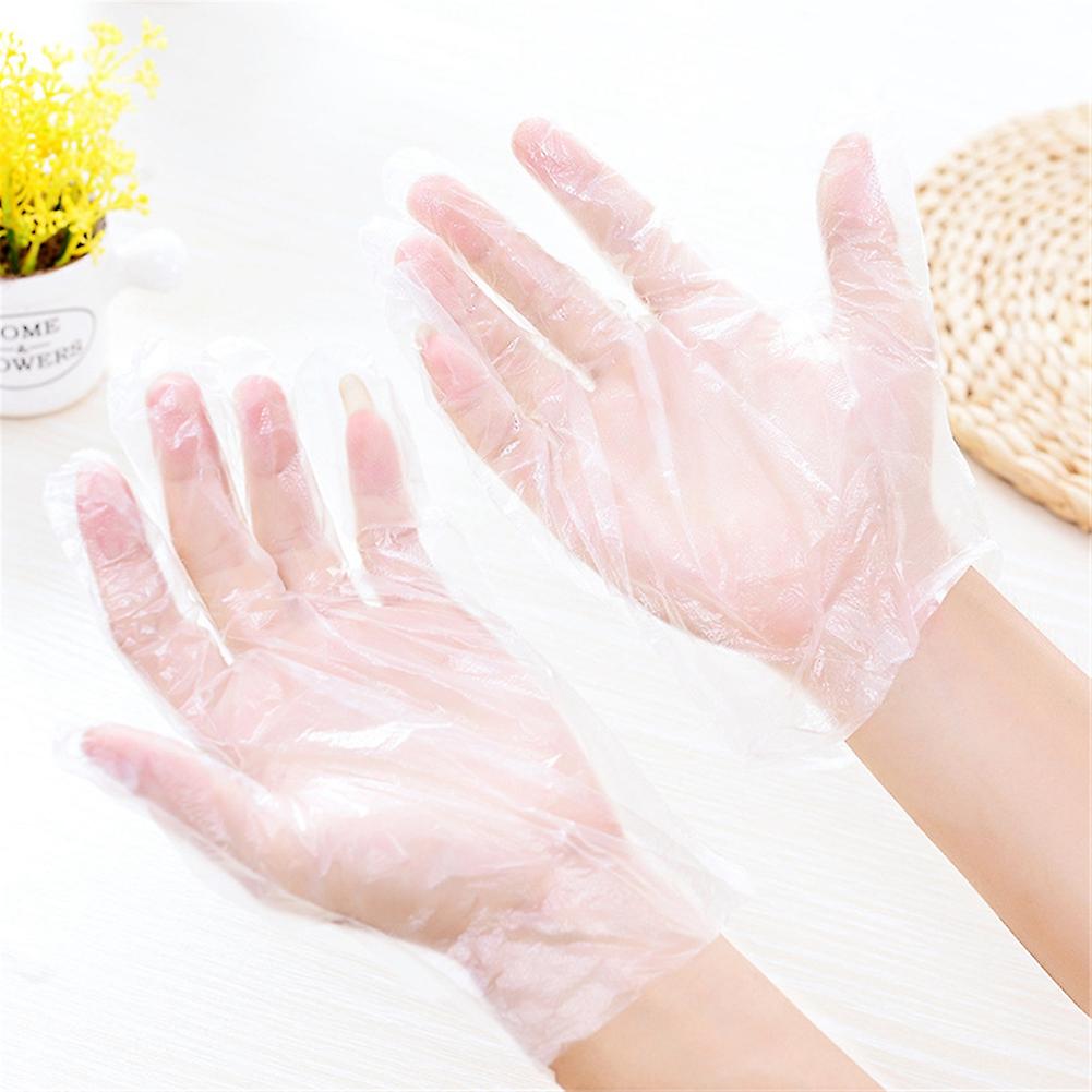 100Pcs Large Clear Plastic Disposable Gloves for Home Kitchen Restaurant Cooking Cleaning