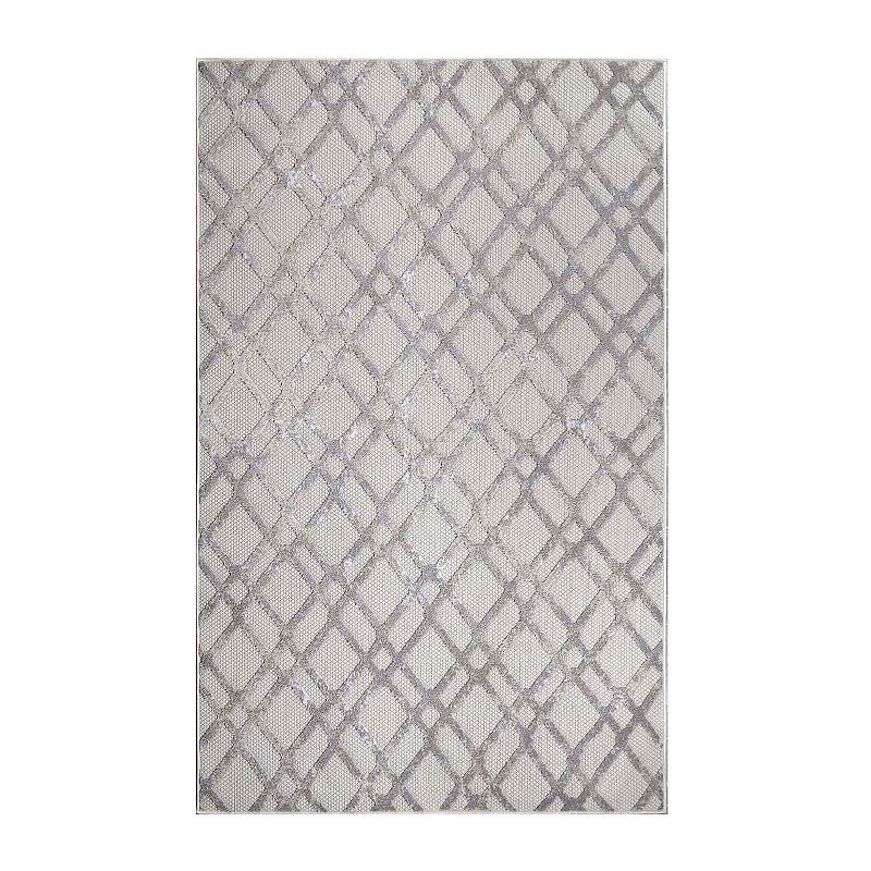 Superior Geometric Modern Diamond Lattice Indoor Outdoor Area Rug