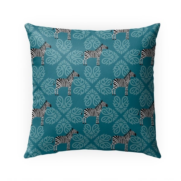 ZEBRA HERD BLUE Indoor|Outdoor Pillow By Kavka Designs