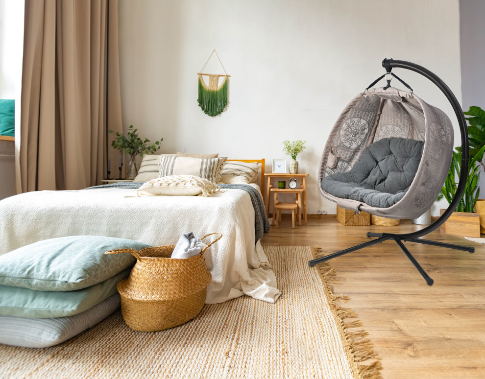 66H x 50W x 43D Beige Hanging Loveseat Dreamcatcher Design   Transitional   Hammocks And Swing Chairs   by IDEAZ International  LLC  Houzz