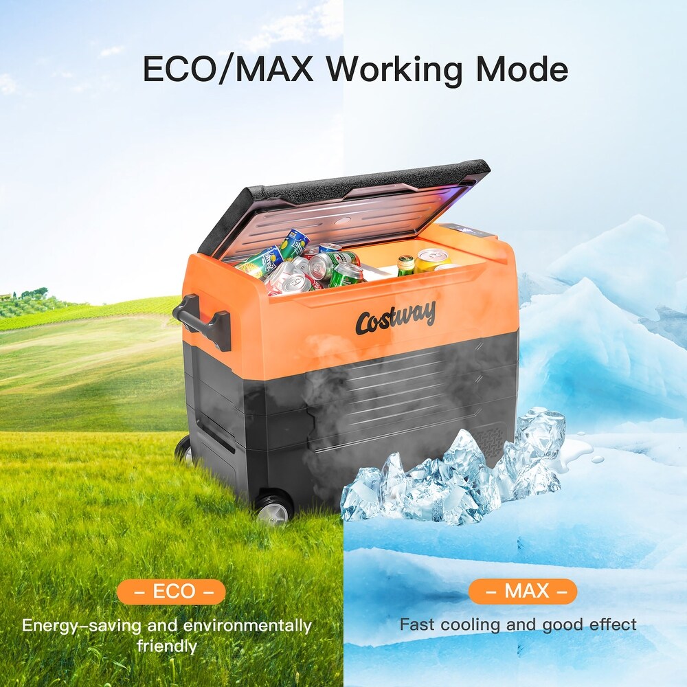 Costway 58 Quarts Car Refrigerator Portable RV Freezer Dual Zone w/   See details