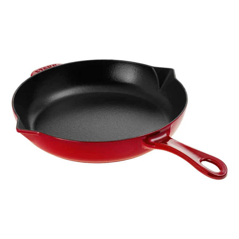 Staub 1222606 Cast Iron 10-inch Fry Pan - Cherry， Made in France