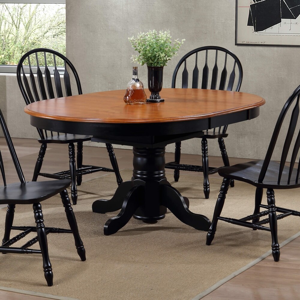 Black Cherry Selections 54 in. Oval Wood Dining Table (Seats 8)   54\