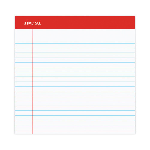 Universal Perforated Writing Pads， Wide/Legal Rule， 8.5 x 11.75， White， 50 Sheets， Dozen (20630)