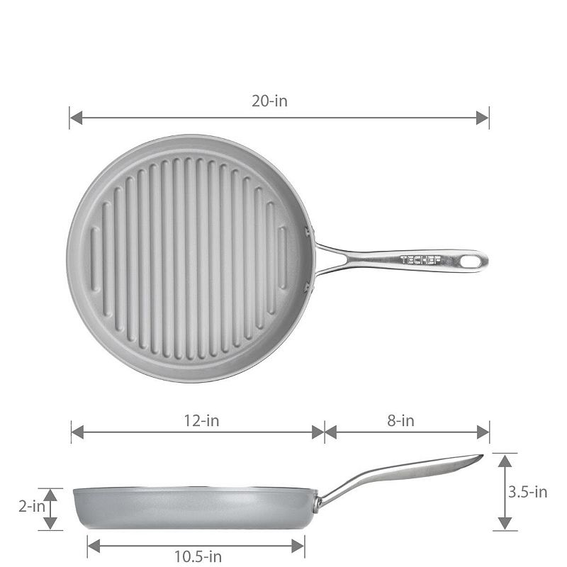 TECHEF - CeraTerra - 12 Inch Grill Pan