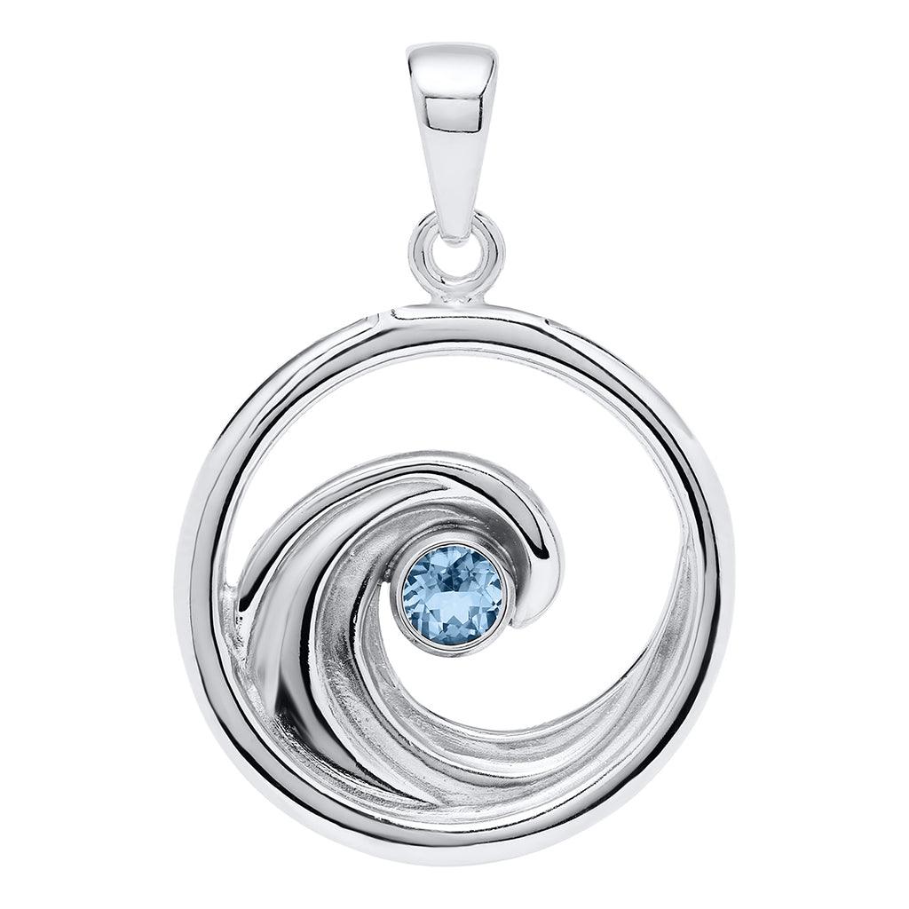 LeStage® Cape Cod  Evening Tide - Wave and Blue Topaz Necklace