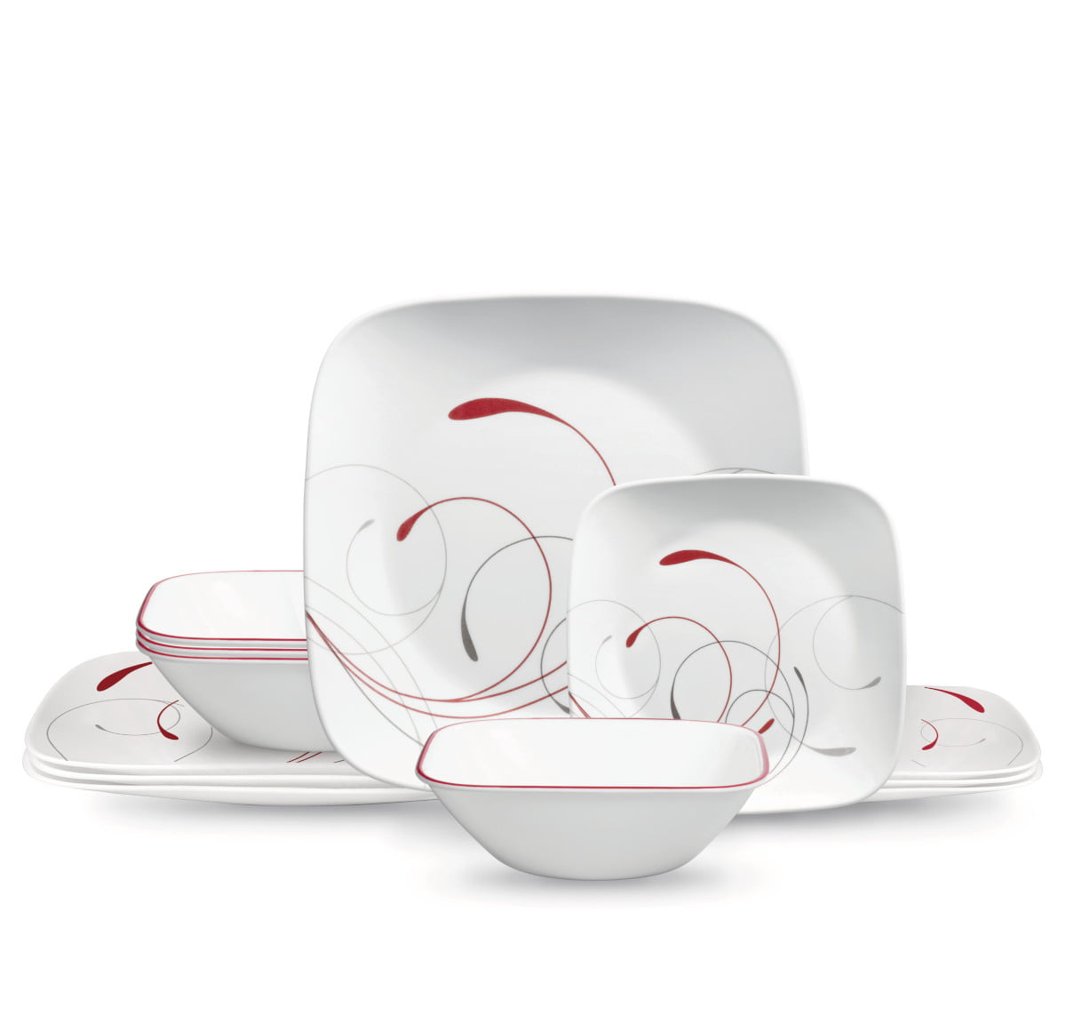 Corelle Splendor， Square， 12 Piece， Dinnerware Set