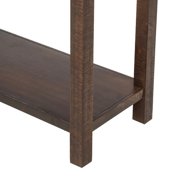 59-in Espresso Rustic Console Table Wood Entryway Table