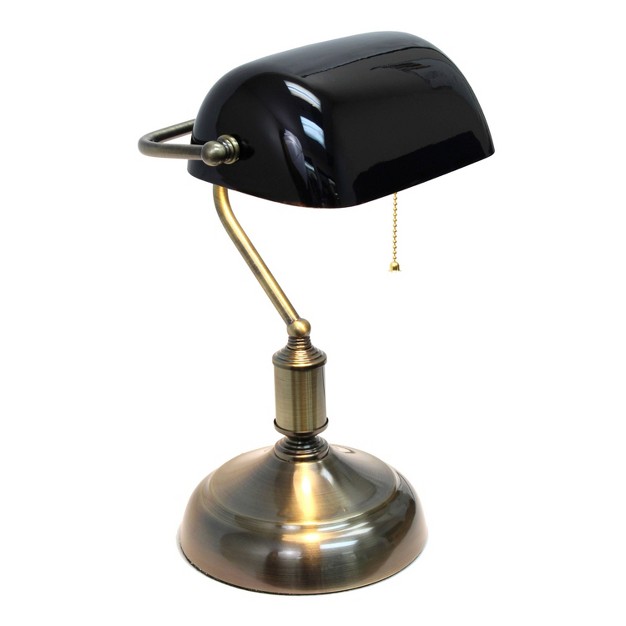 Executive Banker x27 s Desk Lamp With Glass Shade Simple Designs