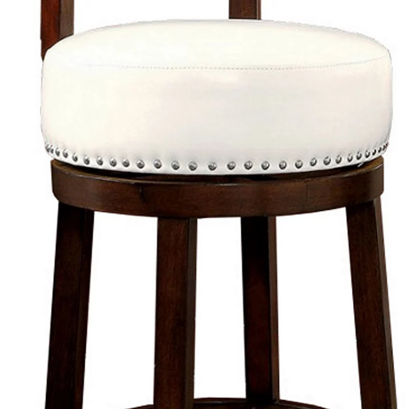 Shirley Contemporary 29 Barstool With pu Cushion， White Finish， Set of 2