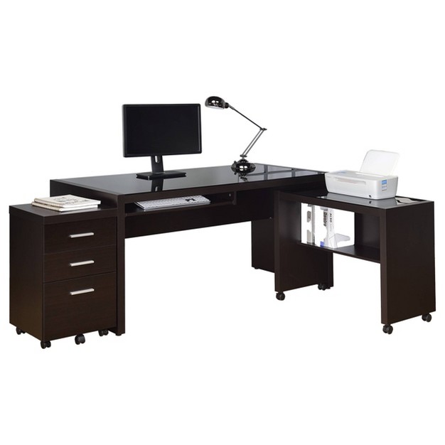 3pc Homesessentials Office Desk Set Cappuccino Coaster