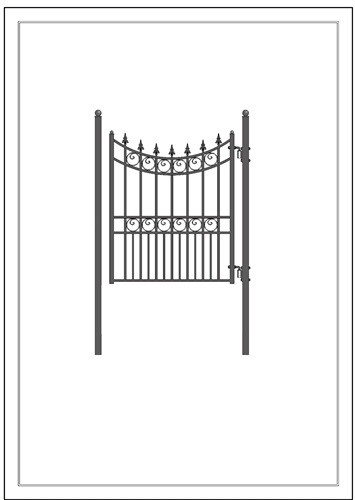 ALEKO PGMOS AP Steel Pedestrian Gate   MOSCOW Styl...