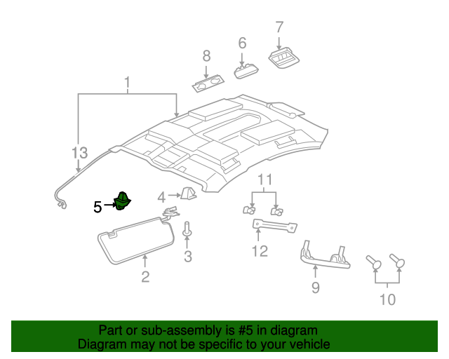 Genuine OE GM Sun-Visor Support - 13187128