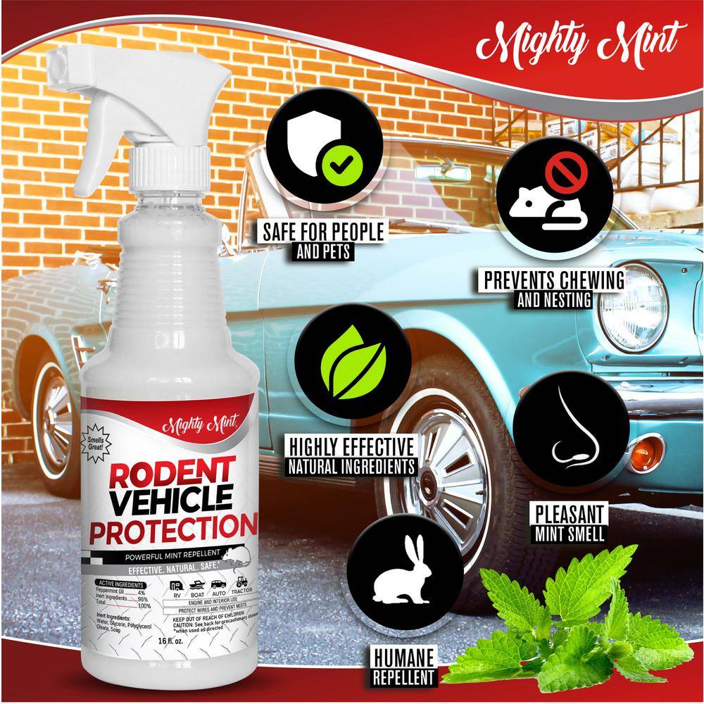 Mighty Mint Rodent Repellent Spray for Vehicle Engines and Interiors Cars Trucks RVs and Boats VS-16