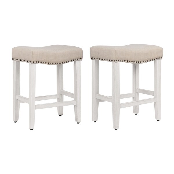 Dover 24-inch Saddle Counter Stool (Set of 2)