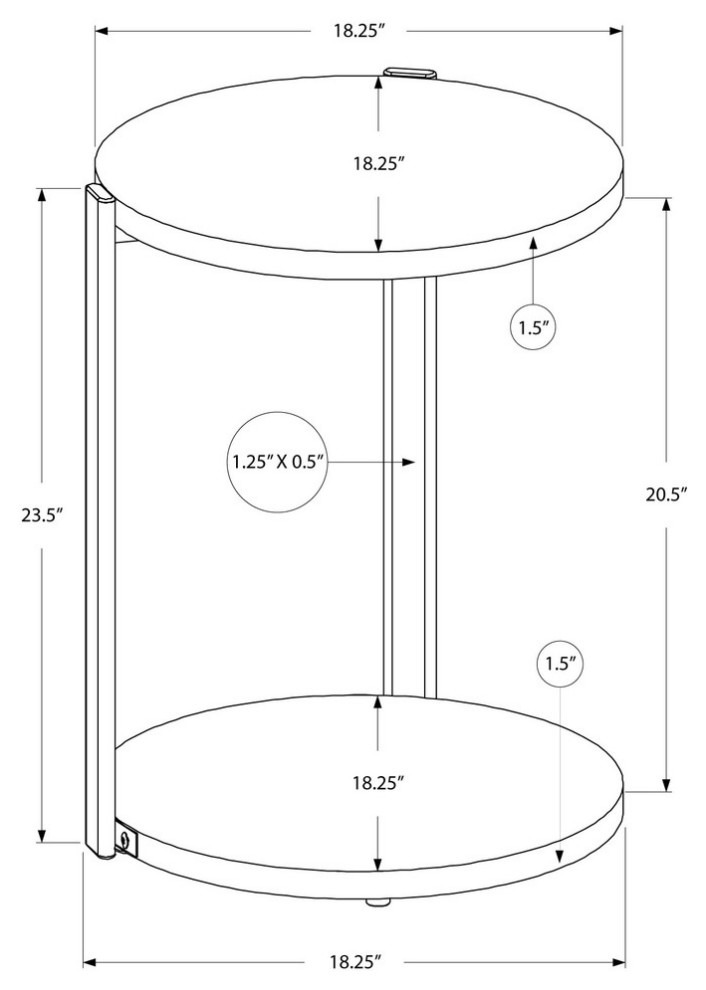 Accent Table  Round  Side  End  Nightstand  Lamp  Bedroom  Metal  Glossy White   Contemporary   Side Tables And End Tables   by Monarch Specialties  Houzz