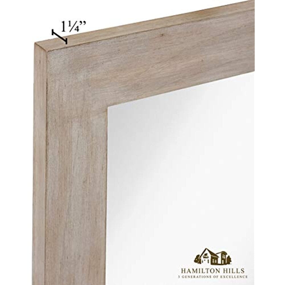 White Washed Wood Framed Mirror Tall 20