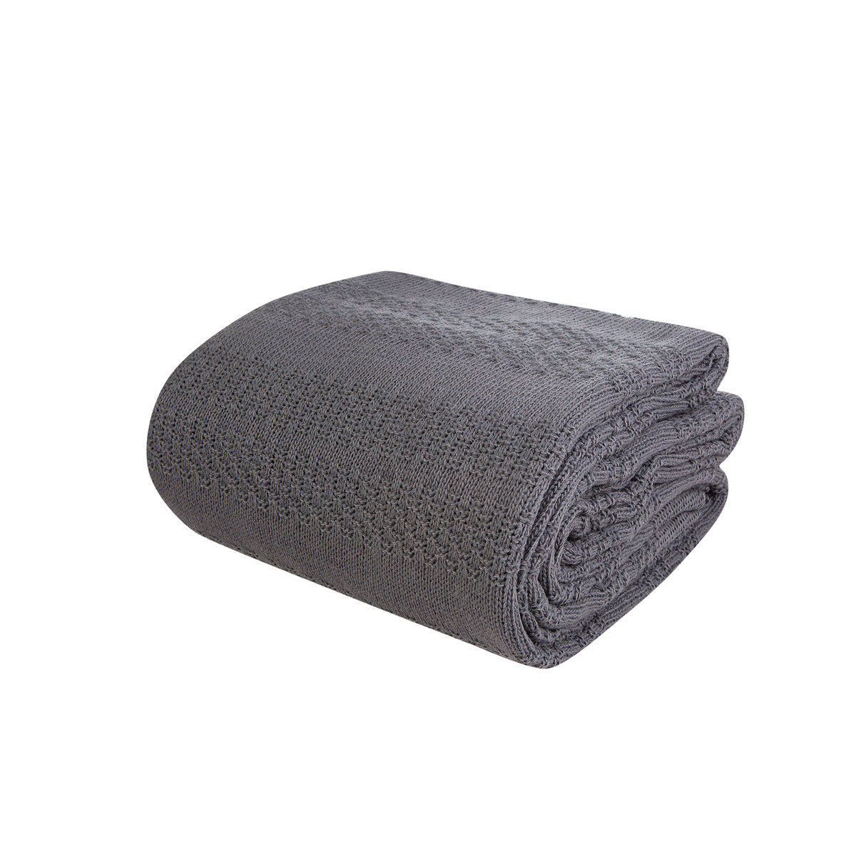 Karaca Home Charm Bold Anthracite Double Knit Blanket[ Antrasit Battaniye] 200.17.01.0269