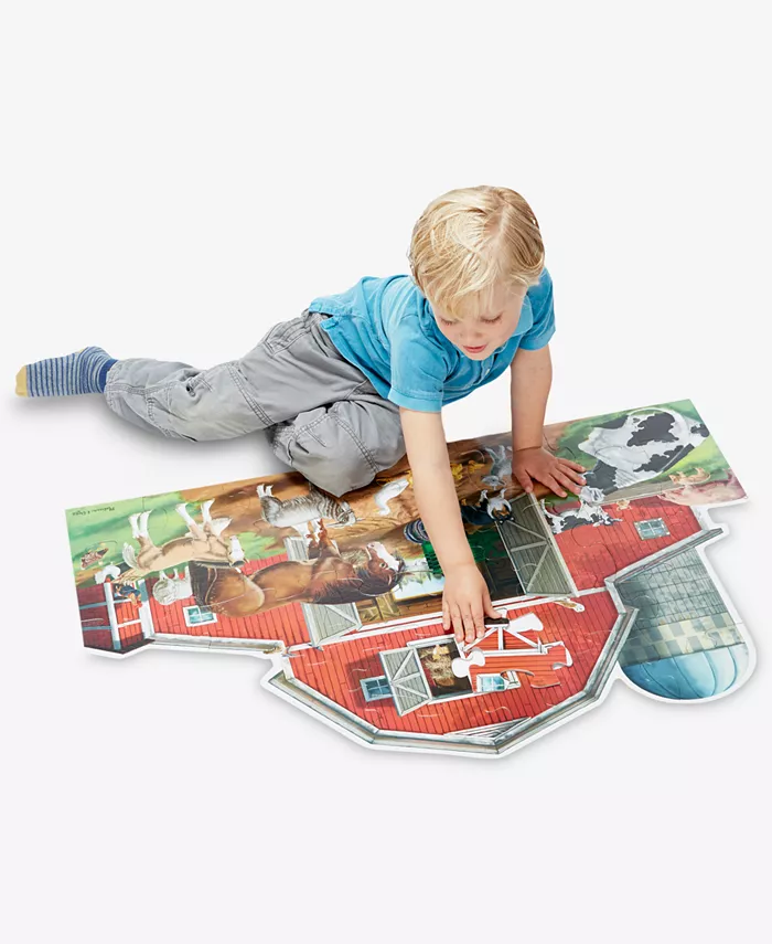 Melissa and Doug Melissa and Doug Busy Barn Shaped Floor Puzzle