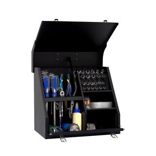 Montezuma 15 in. W x 11 in. D Portable Handheld Steel Shop Triangle Tool Box for Sockets Wrenches and Screwdrivers SB150B