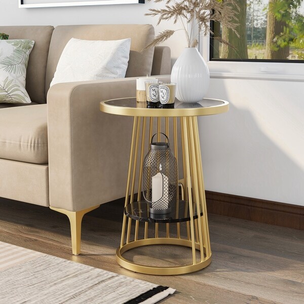 Furniture of America Alioto Contemporary Steel 17-inch Side Table