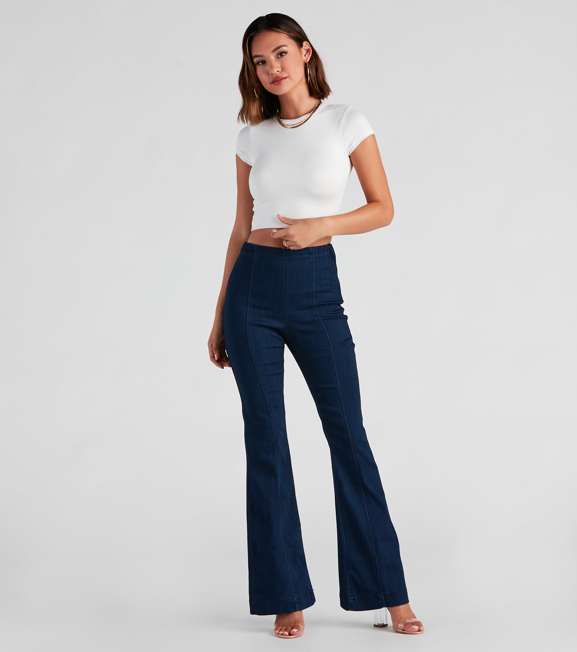 Slay In High-Rise Flare Denim Pants