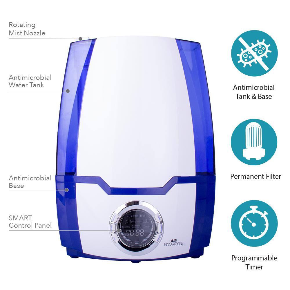 Air Innovations 1.37 Gal. Cool Mist Digital Humidifier for Large Rooms Up to 400 sq. ft HUMID06