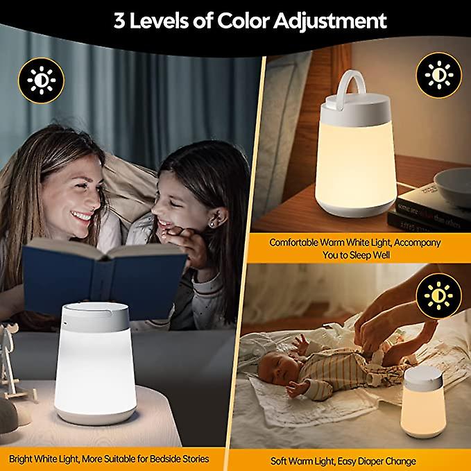 Night Light For Kids， Led Touch Sensor Baby Night Light For Breastfeeding And Sleep Aid， Stepless Dimming Nursery Lamp Rechargeable Portable Night Lig