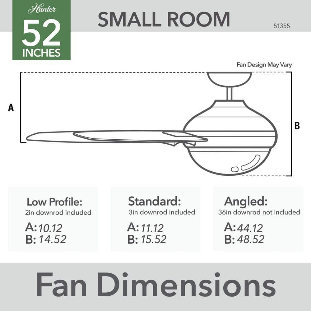 Hunter Interface 52 in Indoor Fresh White Smart Ceiling Fan with Light and Remote Control